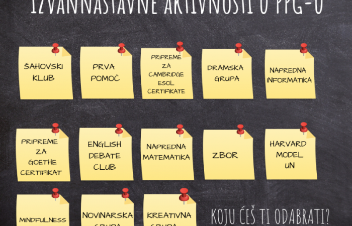 Koju izvannastavnu aktivnost odabrati? PPG prva privatna gimnazija zagreb