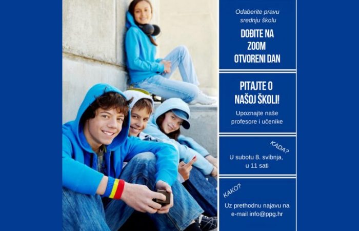 Dođite na Zoom Otvoreni dan Prve privatne gimnazije "Pitajte o našoj školi!" PPG prva privatna gimnazija zagreb