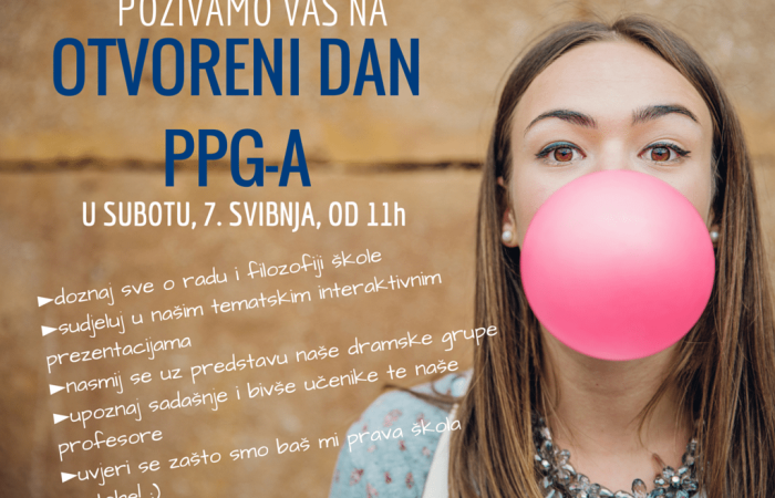 Poziv na Otvoreni dan škole PPG prva privatna gimnazija zagreb