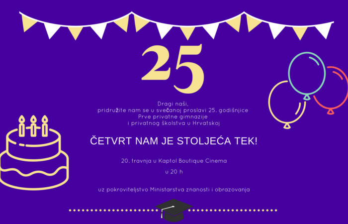 Proslava 25. obljetnice u Kaptol Boutique Cinema | Prva privatna gimnazija zagreb