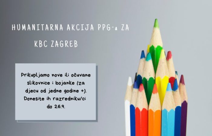 Nova humanitarna akcija za KBC Zagreb: prikupljamo slikovnice i bojanke PPG prva privatna gimnazija zagreb