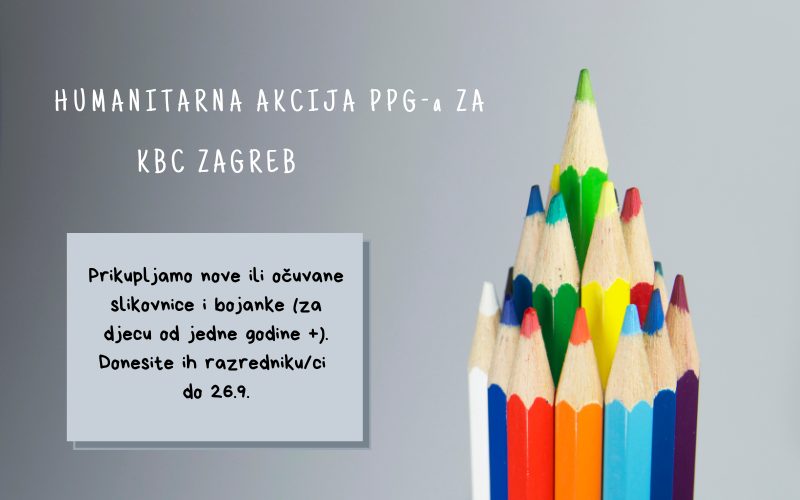 Nova humanitarna akcija za KBC Zagreb: prikupljamo slikovnice i bojanke PPG prva privatna gimnazija zagreb