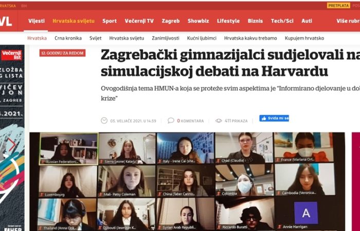 Mediji pišu o našem debatiranju na Harvardu PPG prva privatna gimnazija zagreb